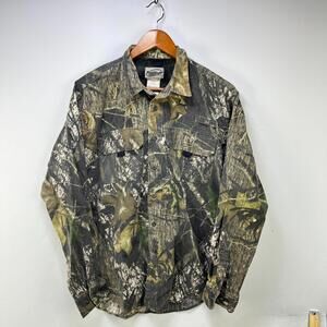 Vintage Real Tree Camo Button Up Long Sleeve Shirt Medium